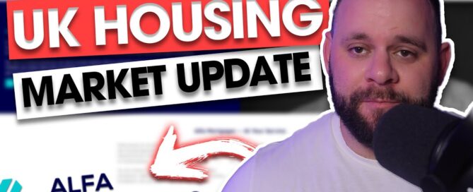 Man speaking beside housing update text.